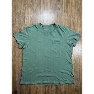 Outerknown Shirt Mens Large Green Groovy-T Crew Neck Chest Pocket Organic